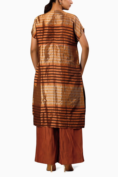 Dhun Zari Multi Stripe Drop Shoulder Kurta Set
