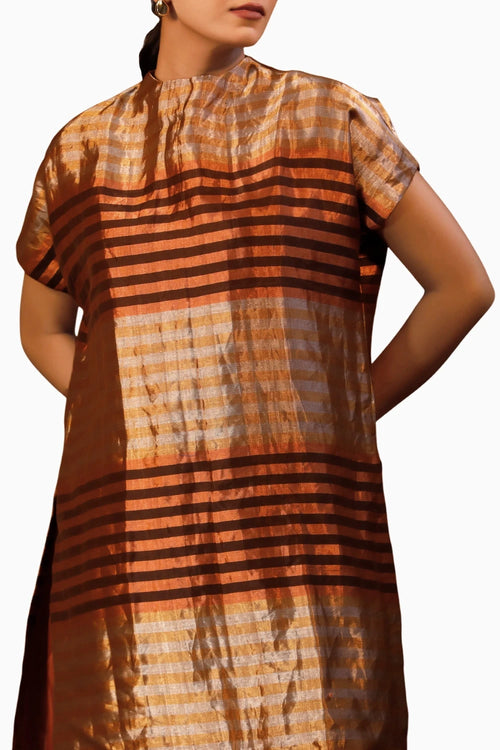 Dhun Zari Multi Stripe Drop Shoulder Kurta Set