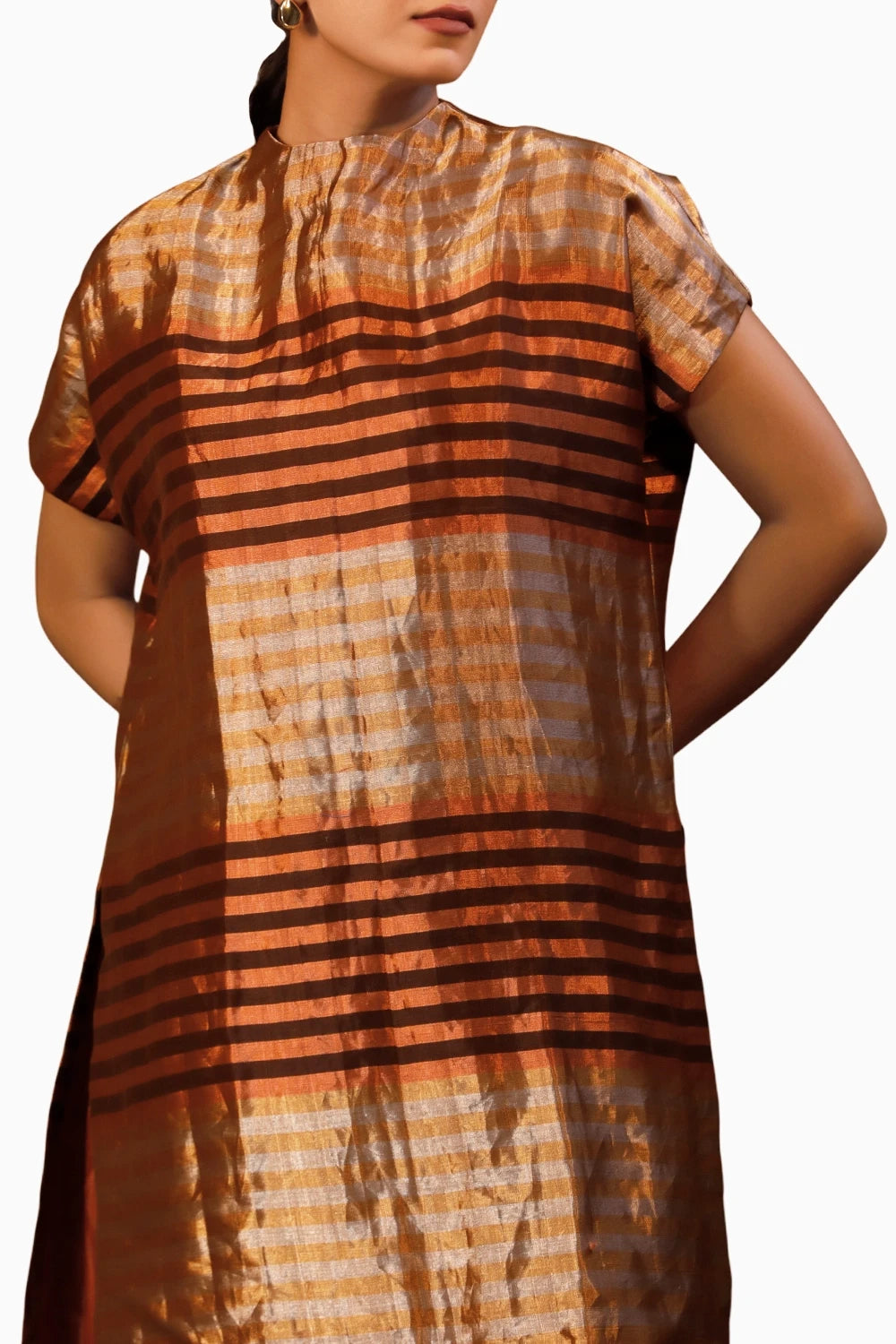 Dhun Zari Multi Stripe Drop Shoulder Kurta Set