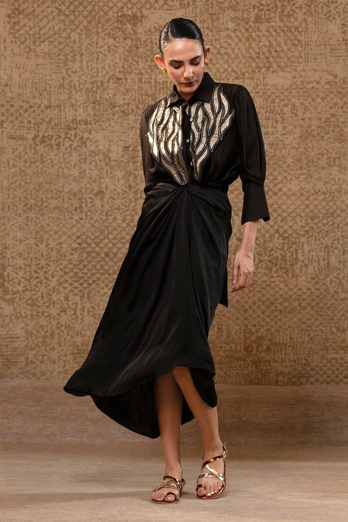 Diamond Yolk Black Shirt Set