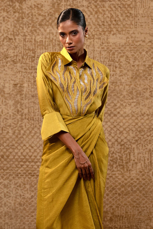 Diamond Yolk Mustard Shirt Set