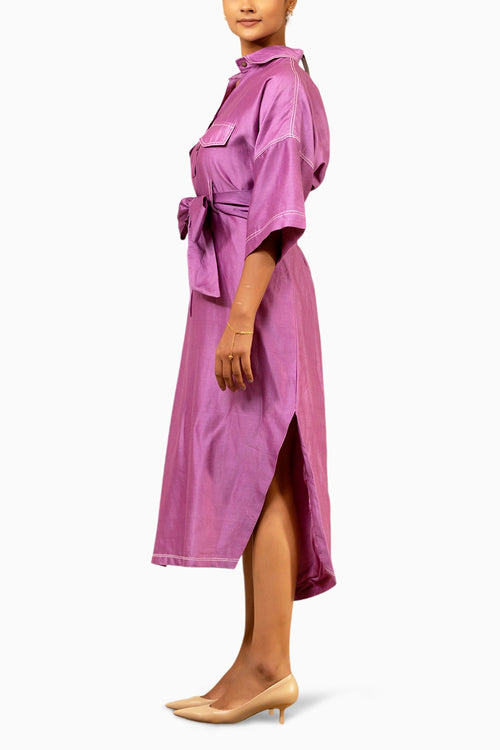 Grace Purple Tie-Kaftan Dress