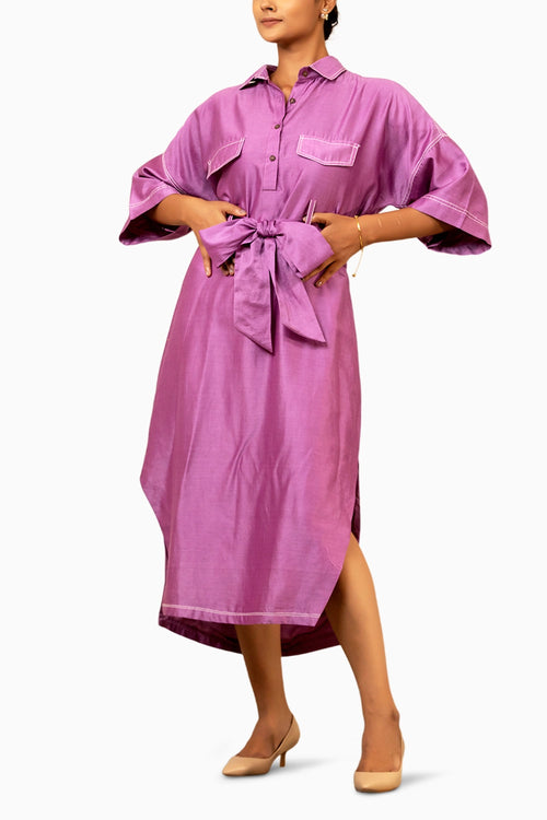 Grace Purple Tie-Kaftan Dress