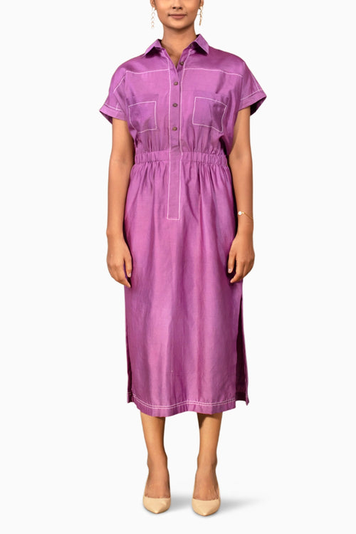 Grace Purple Collared Dress
