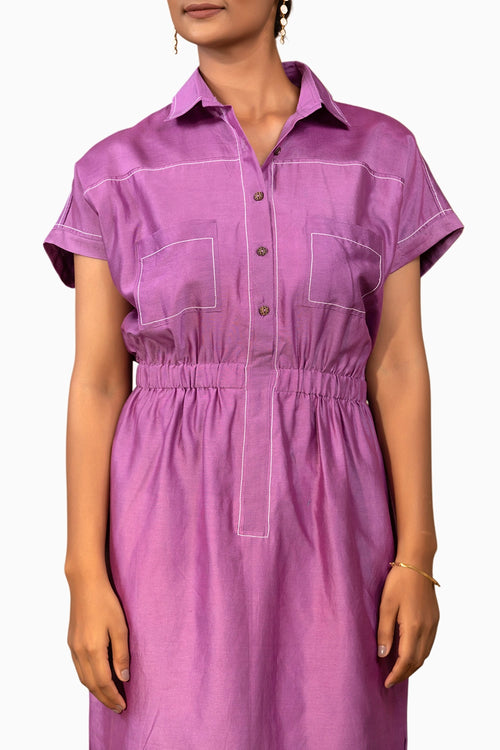 Grace Purple Collared Dress
