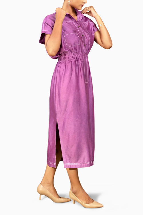 Grace Purple Collared Dress