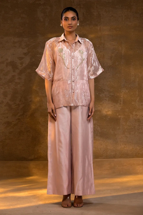 Blush Tulip Heart Tissue Shirt Set
