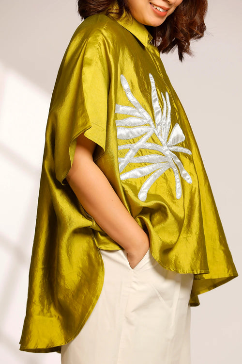 Leaf Green Kaftan Shirt
