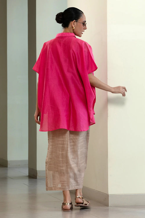 Leaf Pink Kaftan Shirt