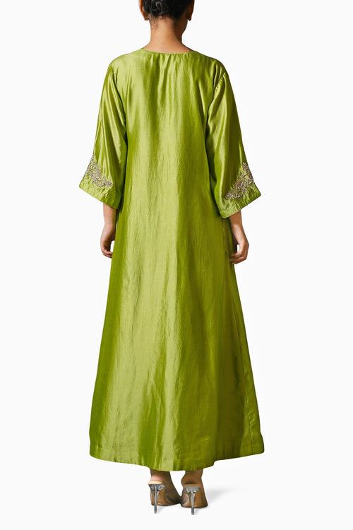 Noor Green Gather Dress