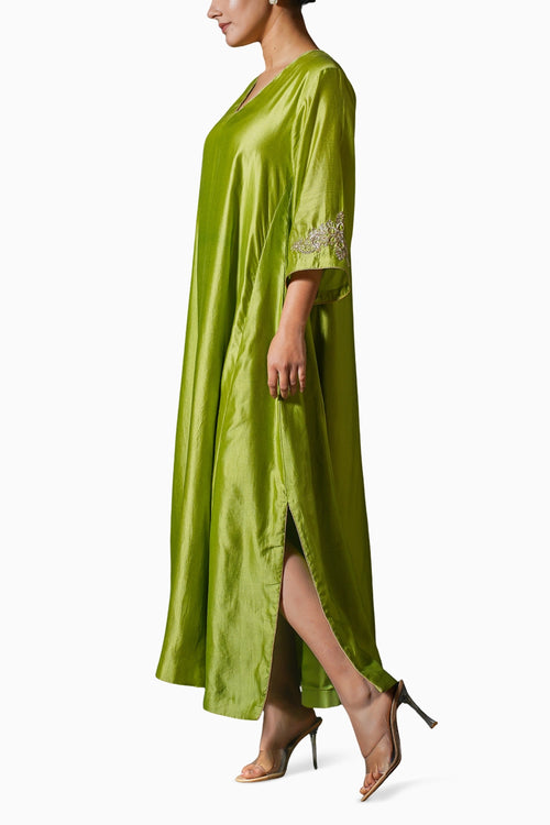 Noor Green Gather Dress