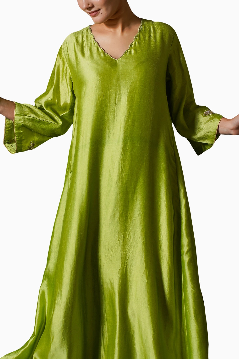 Noor Green Gather Dress