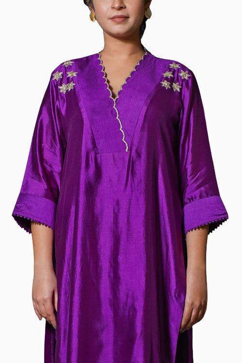 Noor Purple Straight Kurta Set