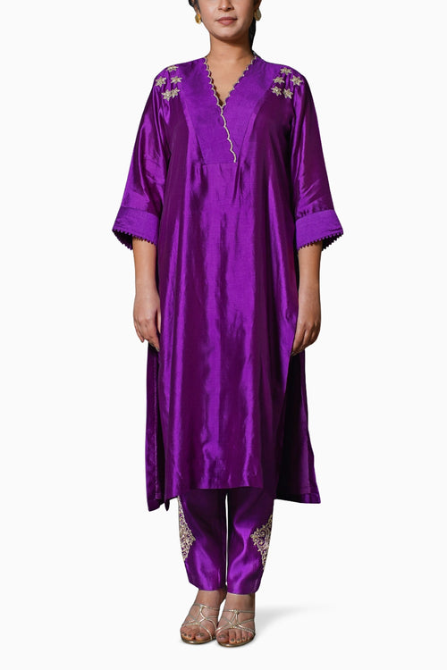 Noor Purple Straight Kurta Set