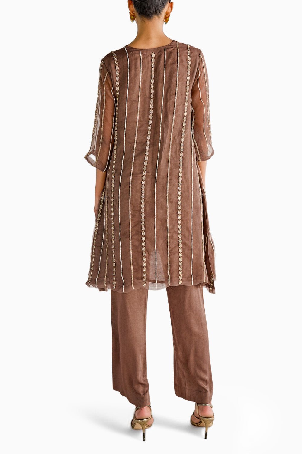 Embroidered Organza Kurta Set