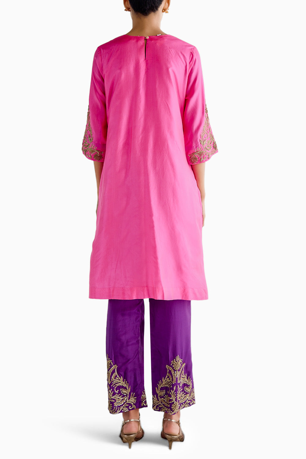 Silk Embroidered Kurta Set