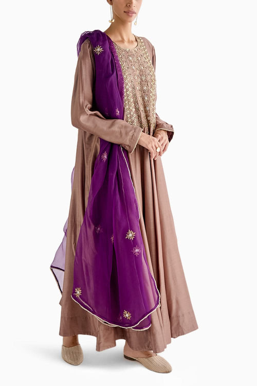 Embroidered Anti-Fit Anarkali Set