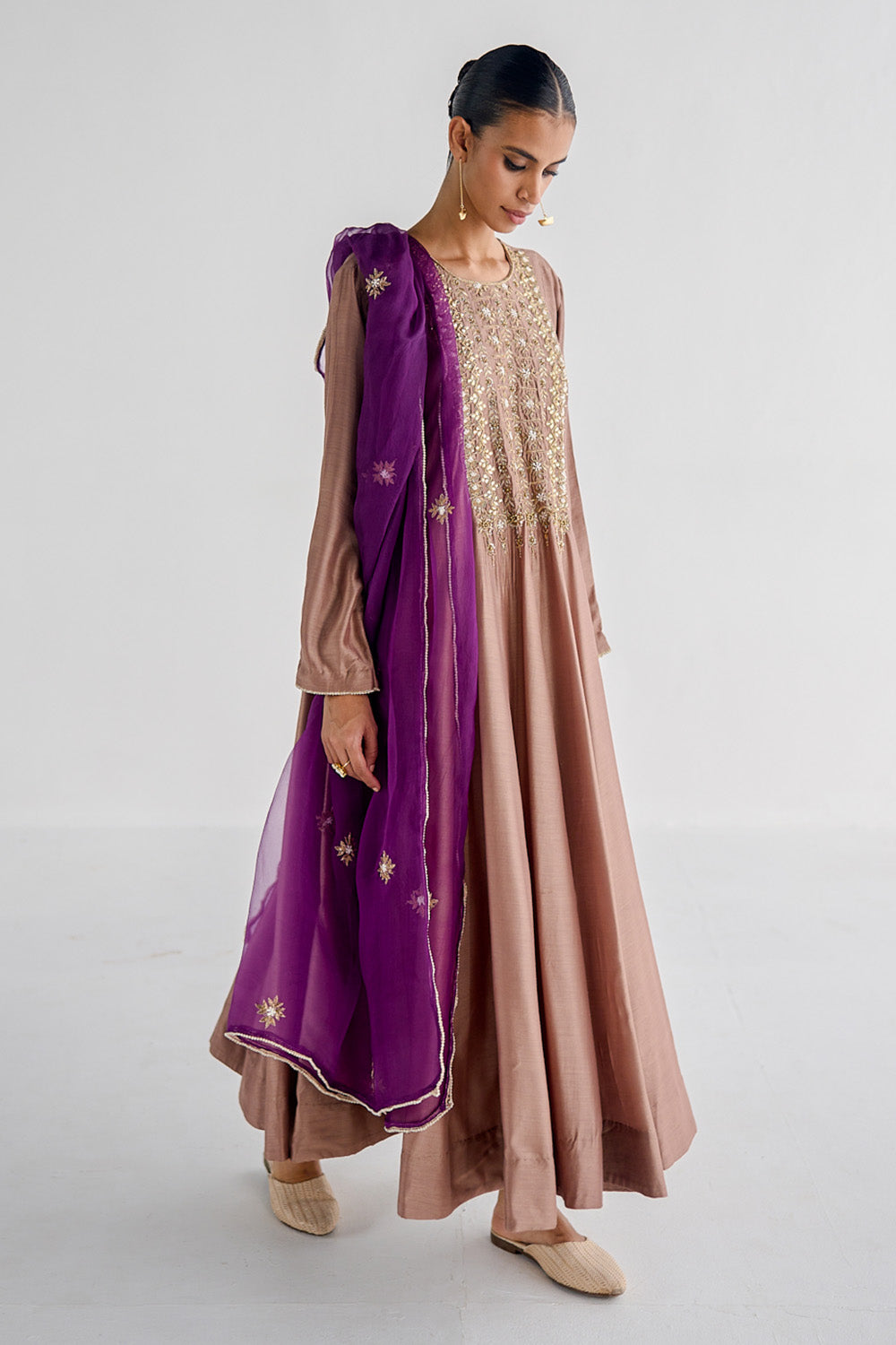 Embroidered Anti-Fit Anarkali Set