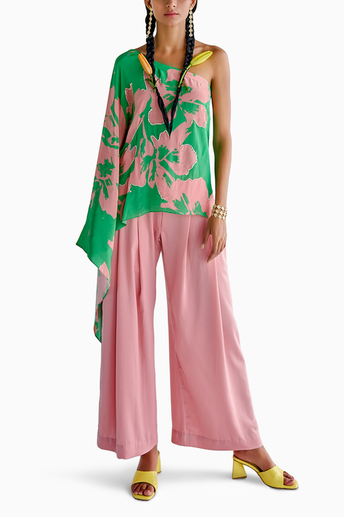 Green Pink Cape Set