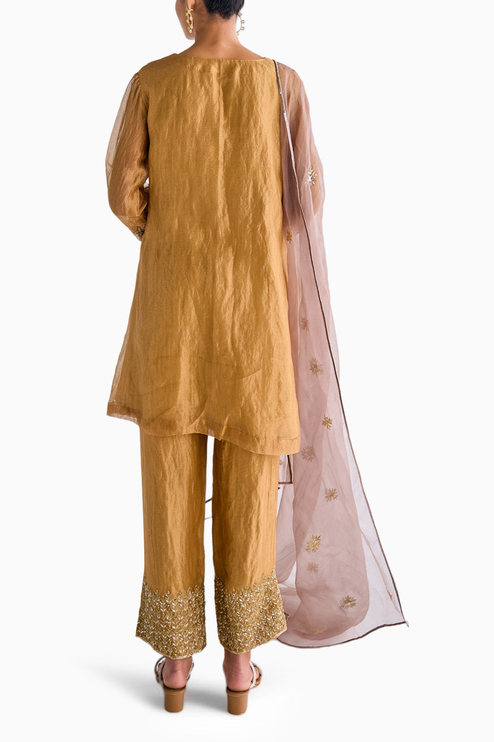 Gold A-Line Kurta Set