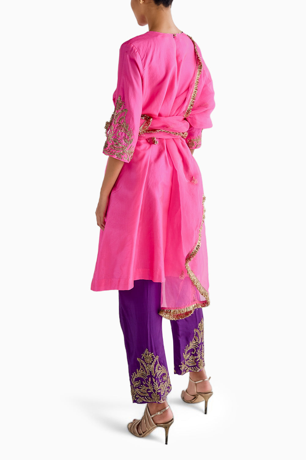 Silk Embroidered Kurta Set