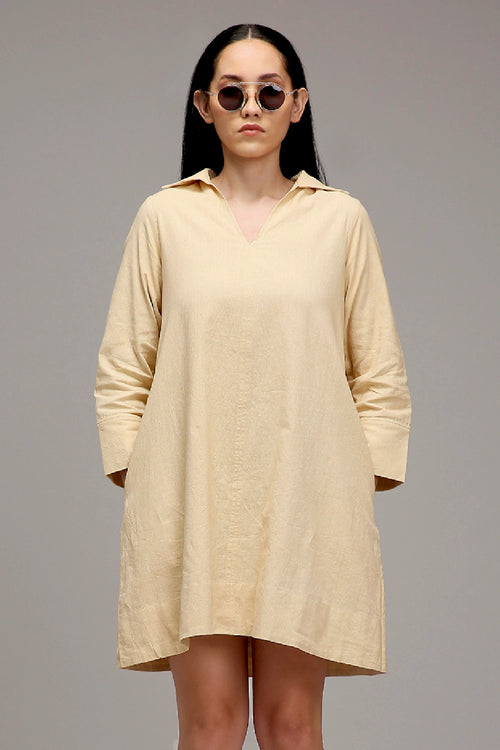 Egg-Shell A-Line Shift Dress