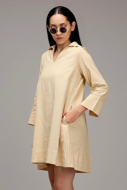 Egg-Shell A-Line Shift Dress
