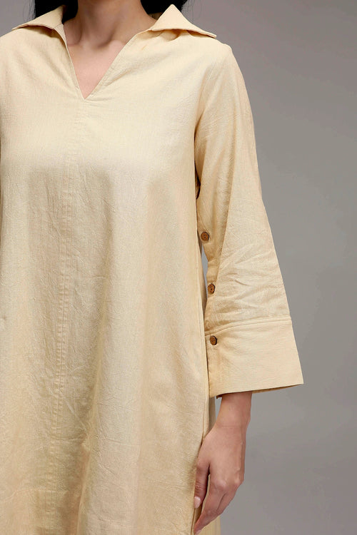 Egg-Shell A-Line Shift Dress