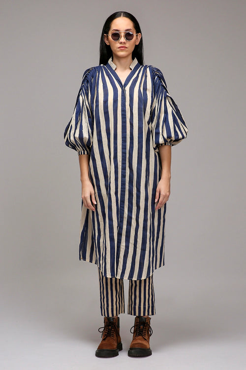 Egg-Shell Blue Striped Baha Tunic