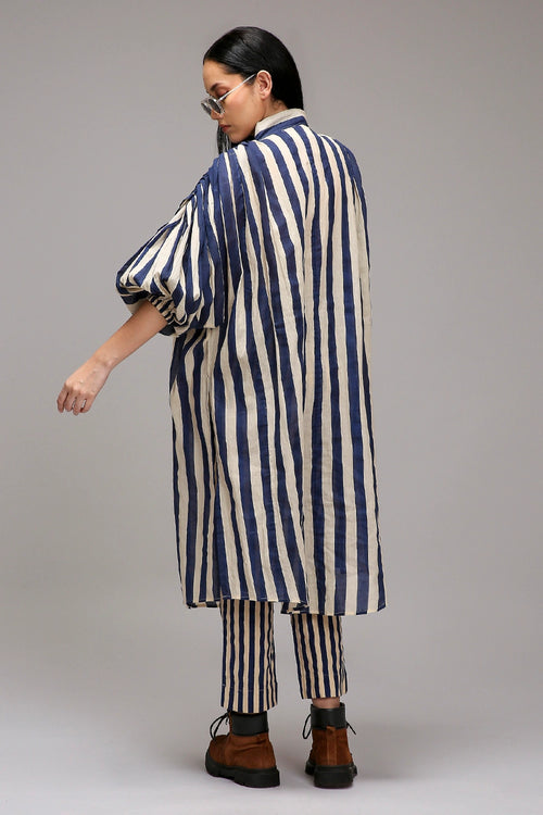 Egg-Shell Blue Striped Baha Tunic