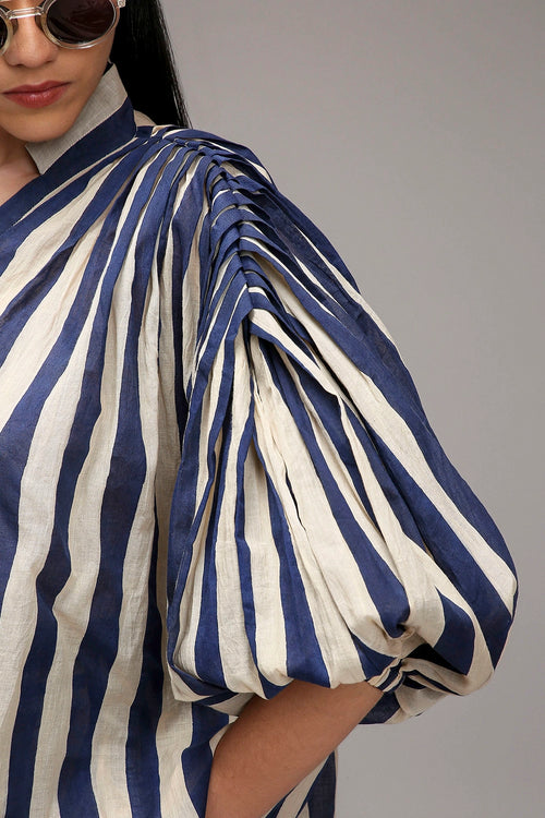 Egg-Shell Blue Striped Baha Tunic