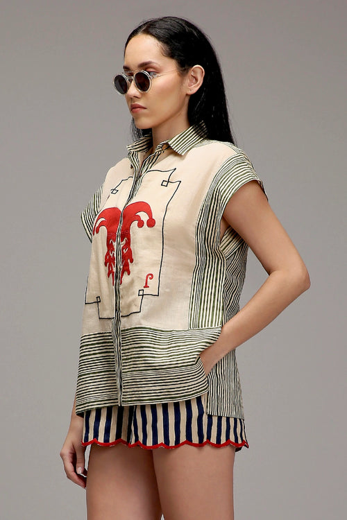 Egg-Shell Joker Shirt Shorts Set