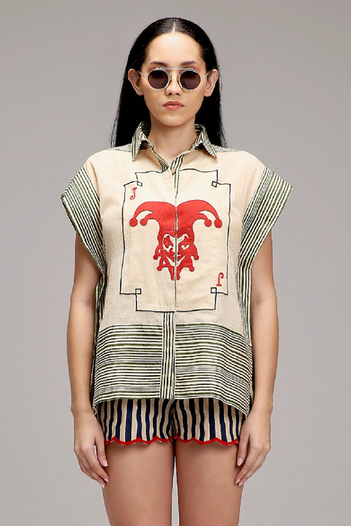 Egg-Shell Joker Shirt Shorts Set