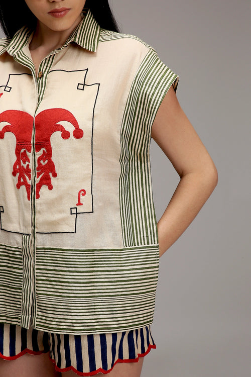 Egg-Shell Joker Shirt Shorts Set
