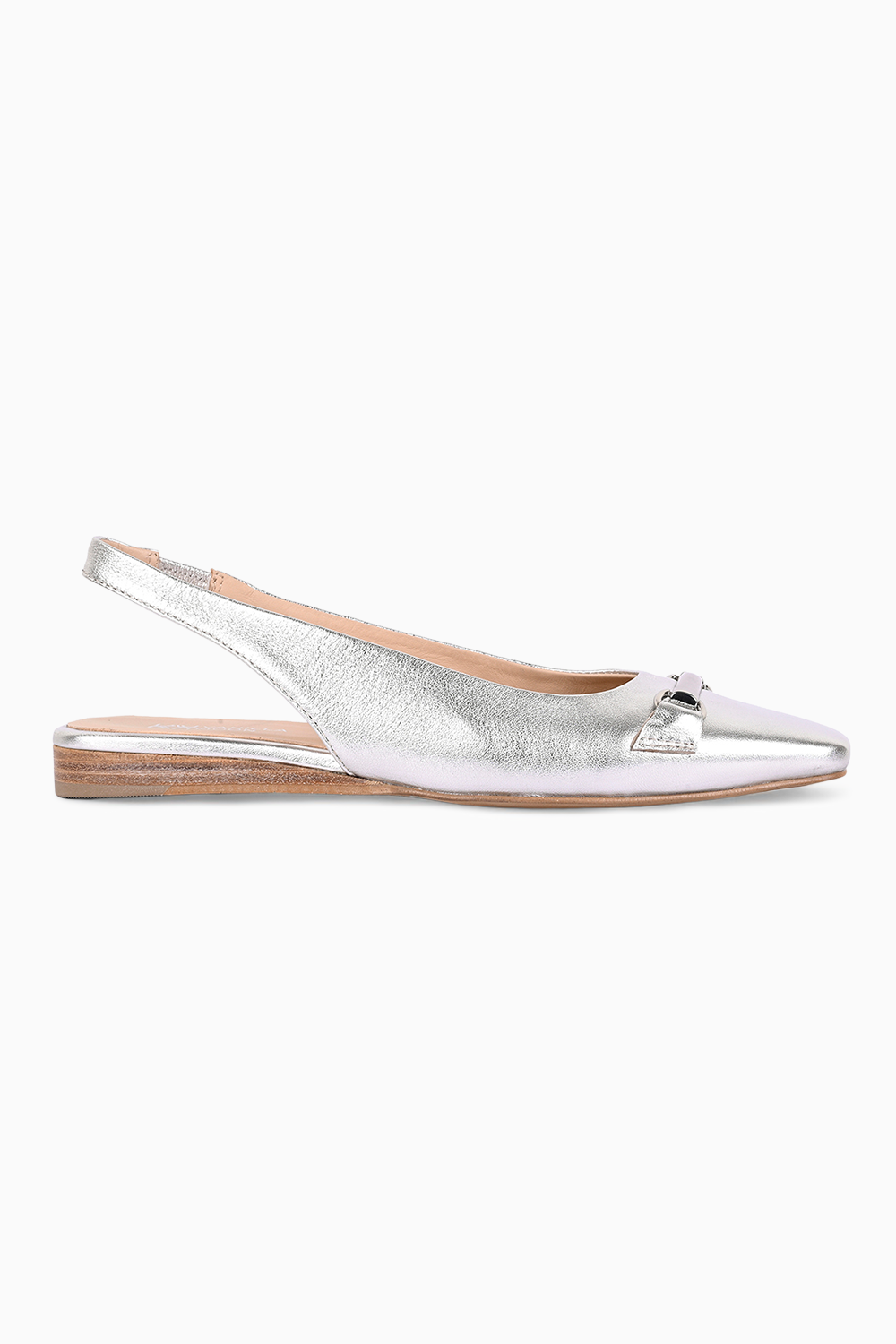 Eleanor Silver Leather Flats