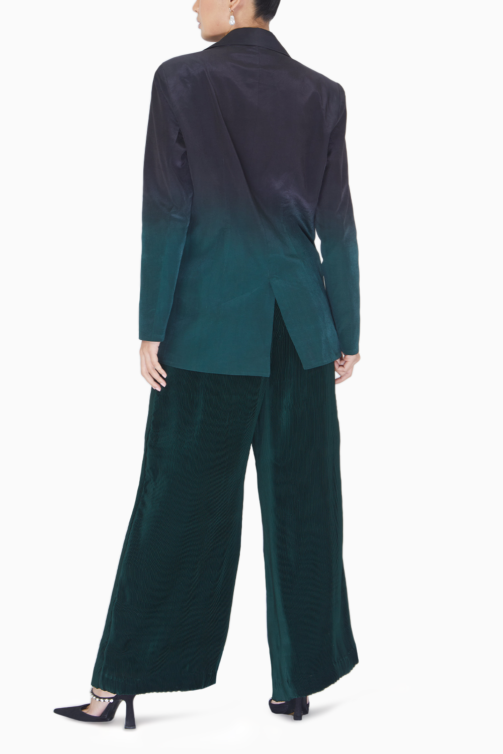 Emerald Ombre Blazer with Pants Set