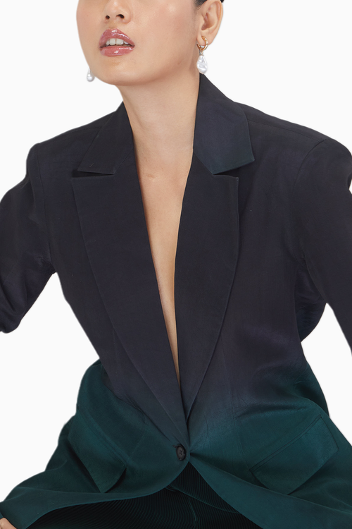 Emerald Ombre Blazer with Pants Set