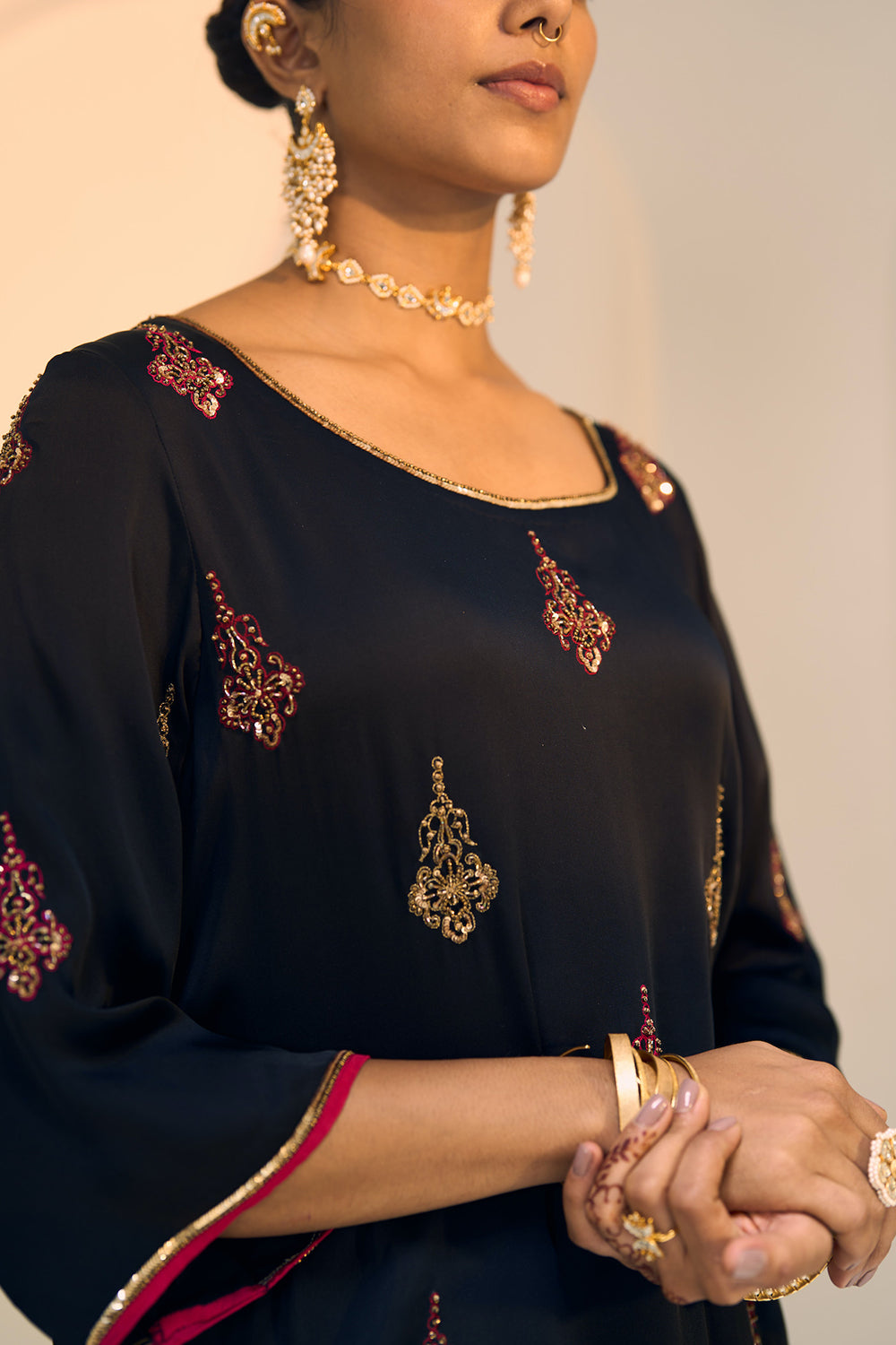 Black Chavi Kurta Set