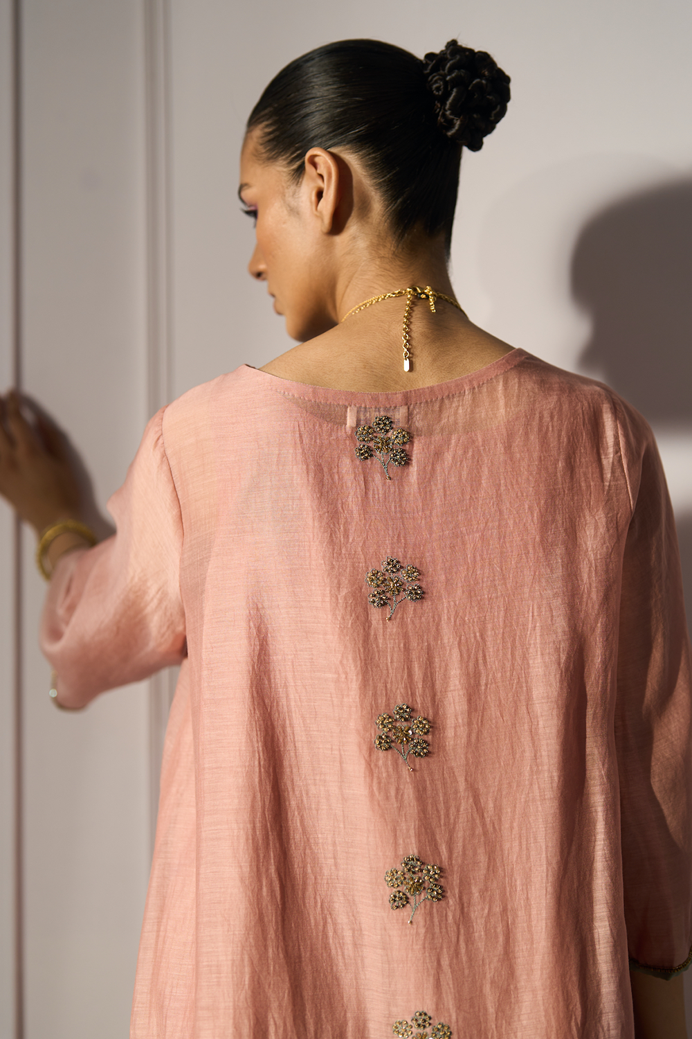 Pink Kashni Kaftaan set