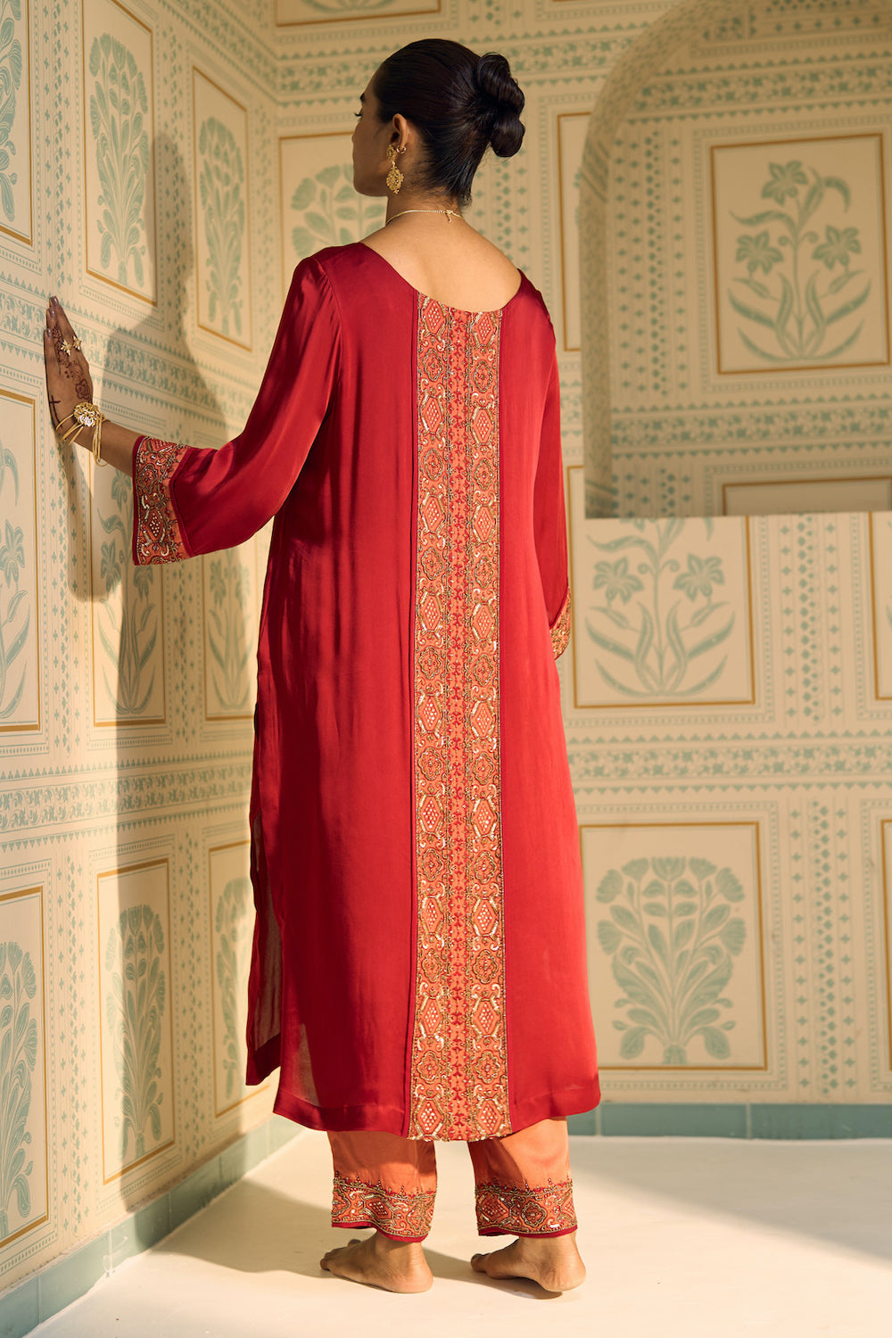 Red Seerat Kurta Set