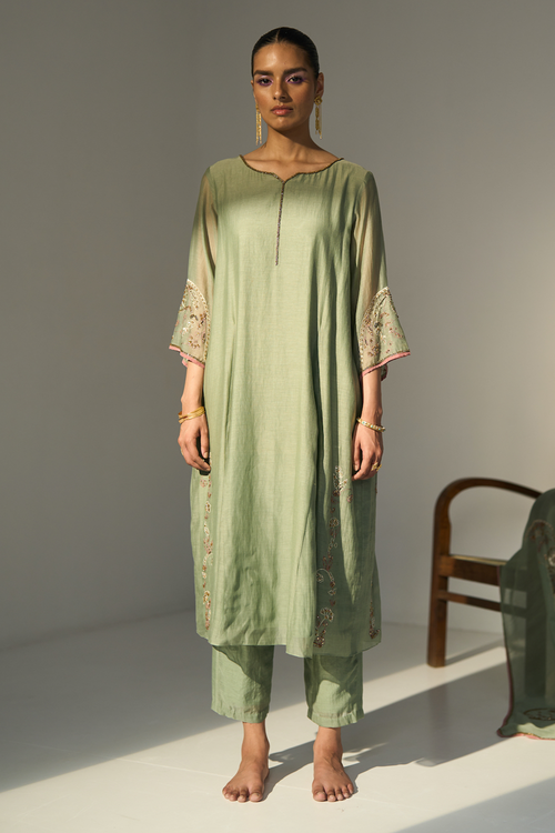 Green Husna Kurta Set