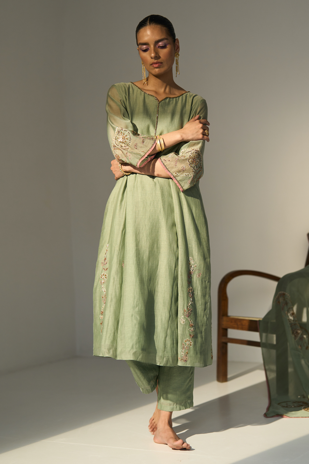 Green Husna Kurta Set