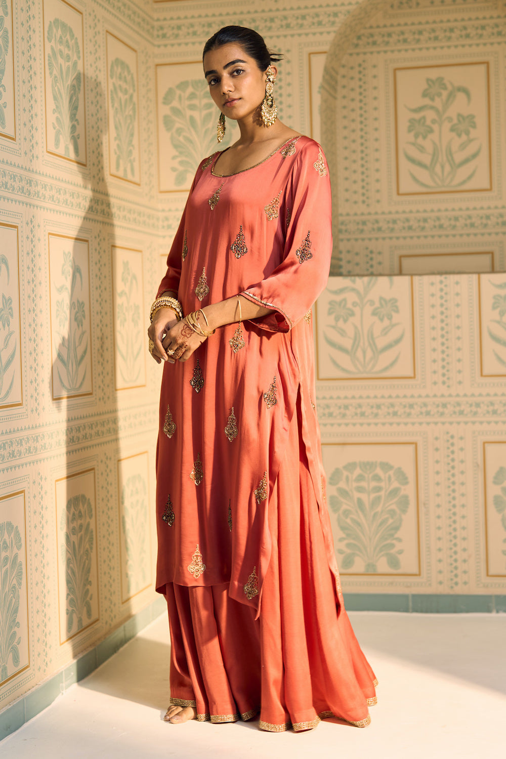 Orange Chavi Kurta set