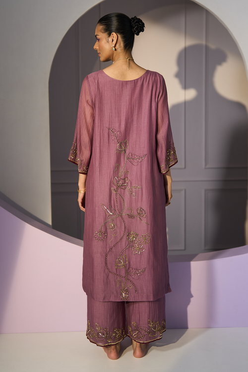 Purple Basant Kurta set