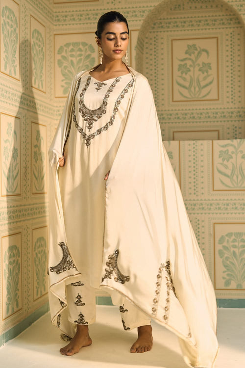 White Anya Dupatta