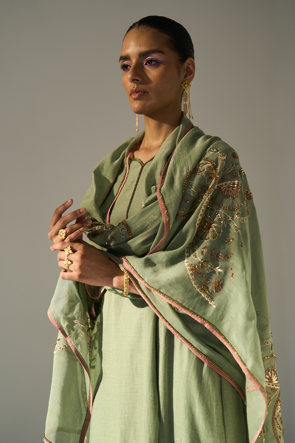 Green Husna Dupatta