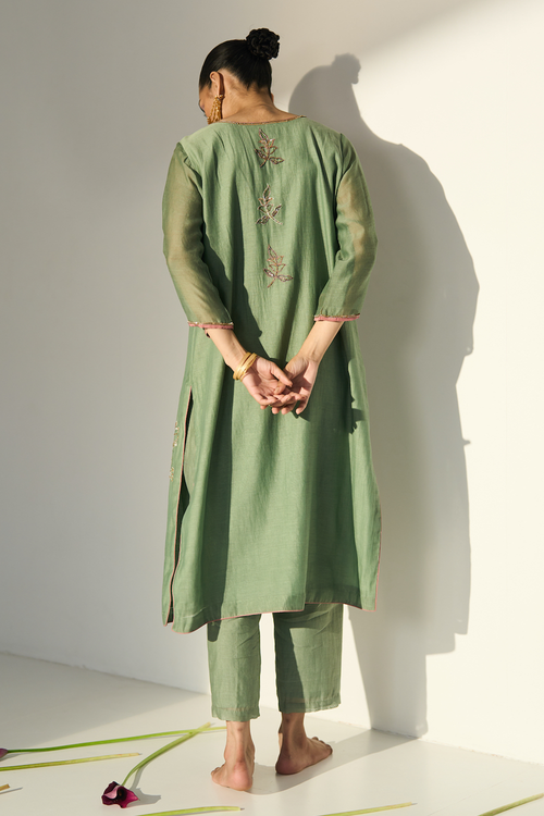 Green Balori Kurta Set