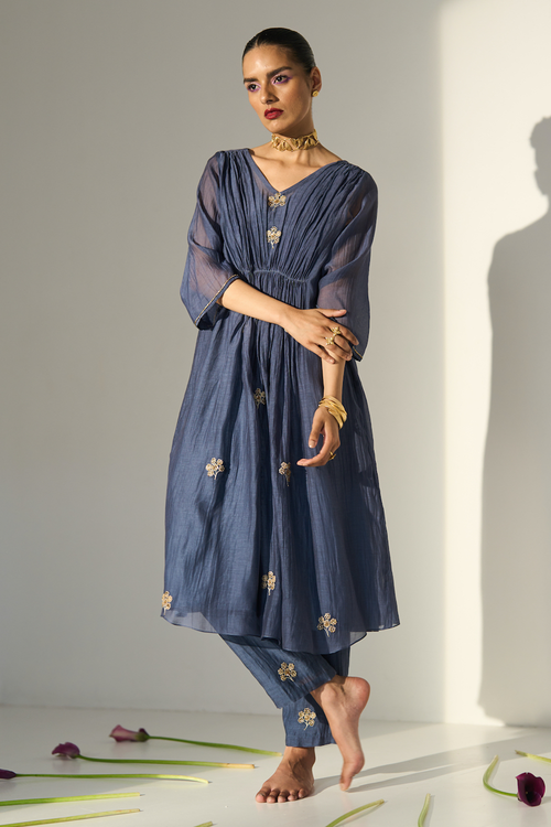 Blue Kashni Kaftaan set