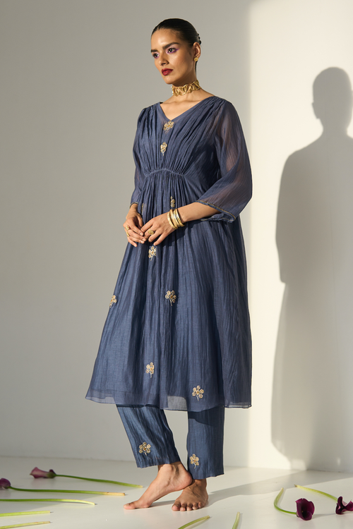 Blue Kashni Kaftaan set