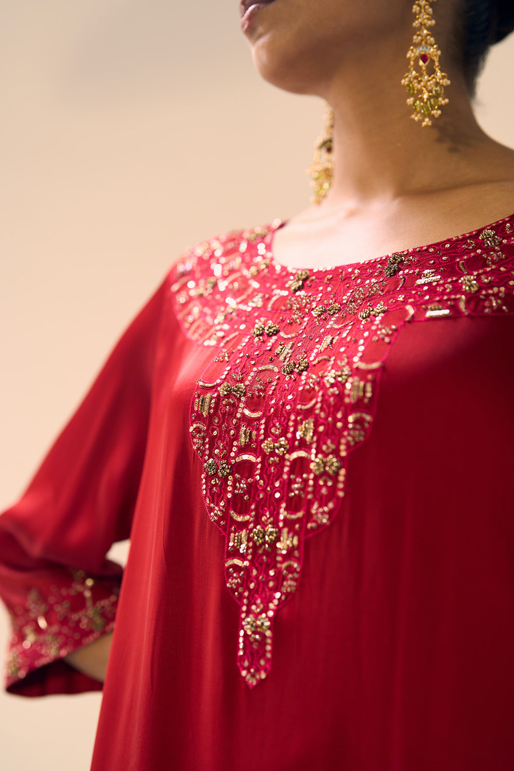 Red Isha Kurta Set